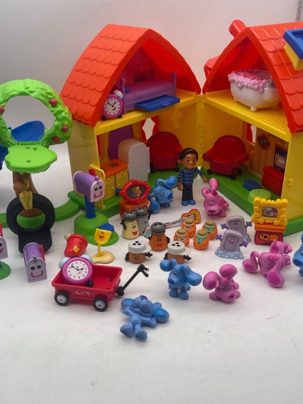 Blues Clues & You Blues House Playset w/Figures, Tree Slide Chair Swing Set Lot